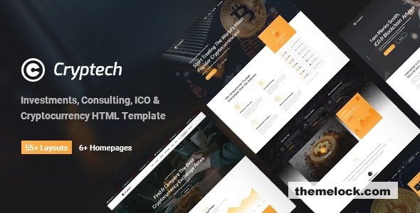 Cryptech Responsive Bitcoin, Cryptocurrency and Investments HTML Template