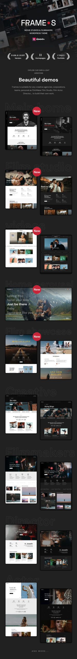 Frames Movie Studios and Filmmakers WordPress theme