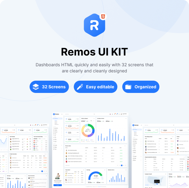 Remos eCommerce Admin Dashboard HTML Template