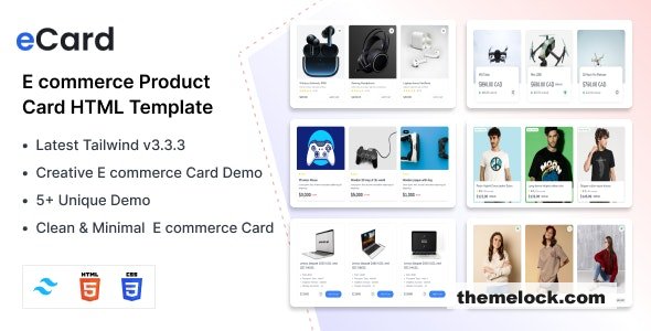 eCard Tailwind E-commerce Product Card Section Template