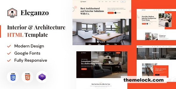 Eleganzo Interior and Architecture HTML Template